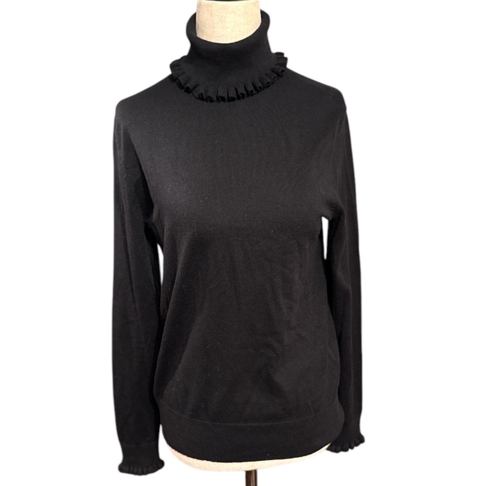 Kate Spade Black Ruffle Turtleneck